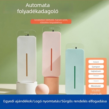 Érintésmentes falra szerelhető ABS szappanadagoló sampon és tusfürdőhöz – Indukciós funkció, Injekciós formázás, Modern minimalista dizájn, Tömeg ≤0.5 kg