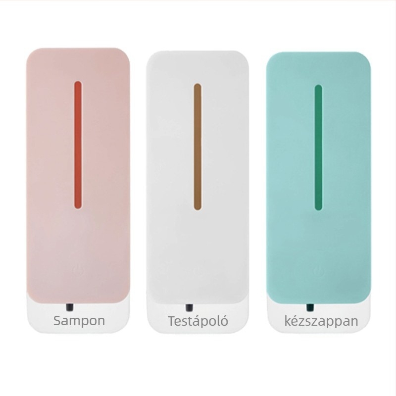 Érintésmentes falra szerelhető ABS szappanadagoló sampon és tusfürdőhöz – Indukciós funkció, Injekciós formázás, Modern minimalista dizájn, Tömeg ≤0.5 kg