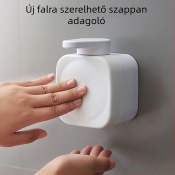Műanyag falra szerelhető folyadékadagoló, nyomó típusú, fürdőszobához (szappan, sampon, tusfürdő, kézfertőtlenítő)