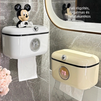 Fali WC-papírtartó fúrás nélkül, vízálló fürdőszobai szervező, multifunkcionális arc-törölközők tároló, modern minimalista stílus