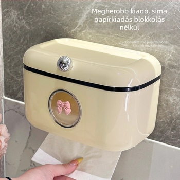 Fali WC-papírtartó fúrás nélkül, vízálló fürdőszobai szervező, multifunkcionális arc-törölközők tároló, modern minimalista stílus