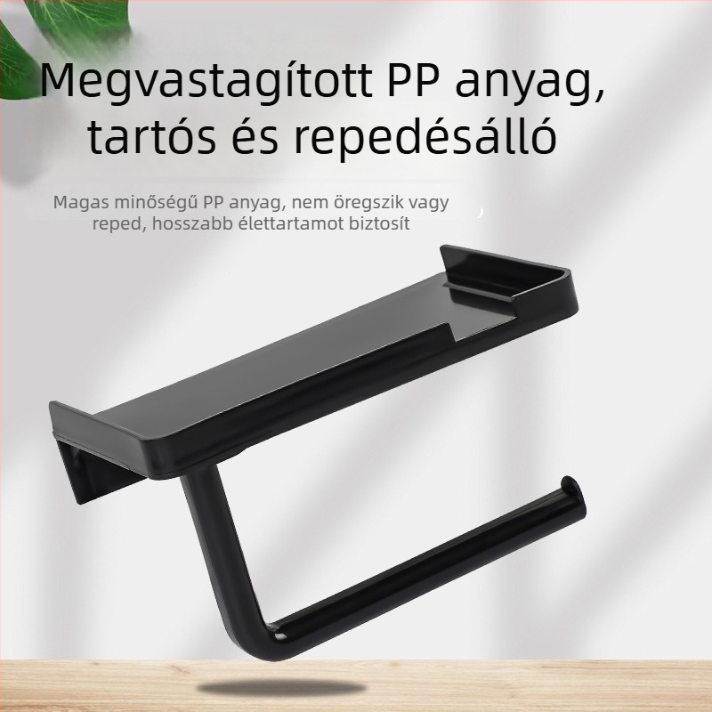 Fürdőszobai fúrás nélküli telefontartó és vízálló papírtörlő tartó, műanyag négyszögletes forma, Yazhong, modern egyszerű stílus