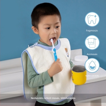 Baba mosó törölköző Coral Velvet anyagból, rajzfilm mintával, hímzett, csecsemőknek, 80–100 g