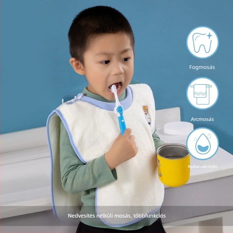 Baba mosó törölköző Coral Velvet anyagból, rajzfilm mintával, hímzett, csecsemőknek, 80–100 g