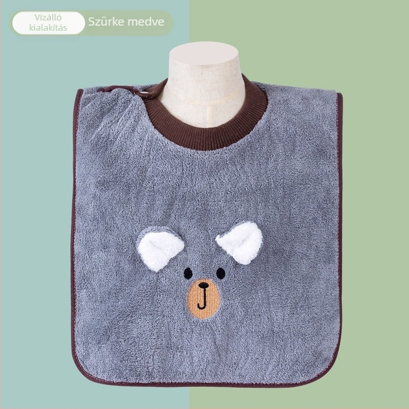 Baba mosó törölköző Coral Velvet anyagból, rajzfilm mintával, hímzett, csecsemőknek, 80–100 g