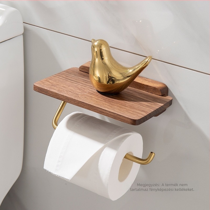 Fürdőszobai vécépapírtartó és tároló, műanyag, fúrás nélküli rögzítés, CE tanúsítvány, kompatibilis egy- vagy kéttekercses papírral