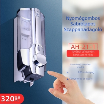 Falra szerelhető szappan adagoló ABS+PP, krómozott felület, kézi nyomású működtetés, modern minimalist stílus