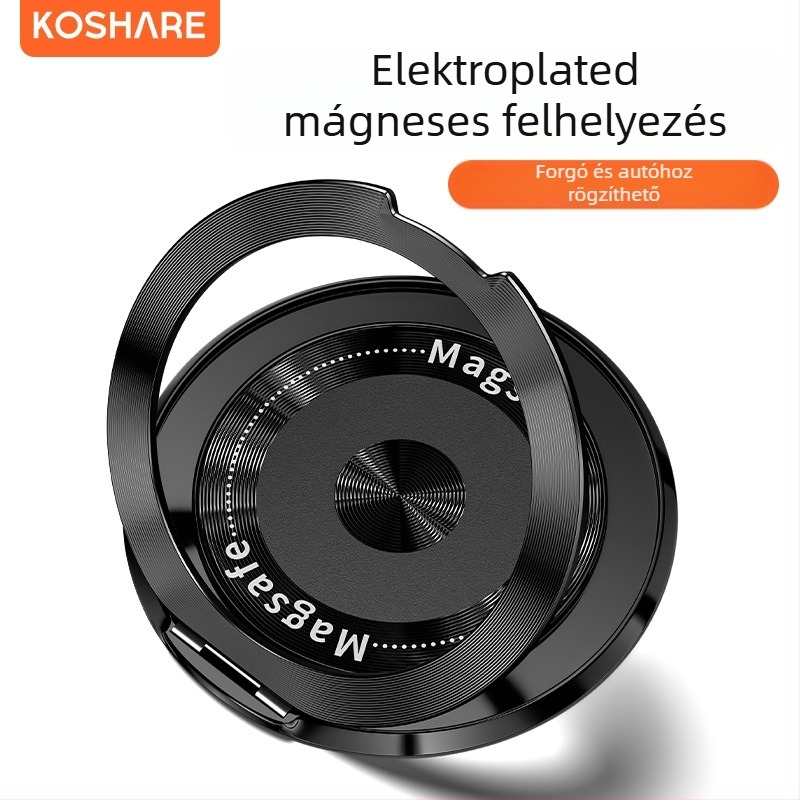 Összecsukható telefon-tartó mágneses szívóval, adhezív rögzítés, rezgésmentesítés, fém+ műanyag konstrukció, testreszabható, autóhoz, asztalhoz és otthonra