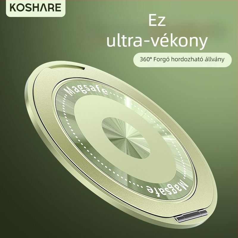 Összecsukható telefon-tartó mágneses szívóval, adhezív rögzítés, rezgésmentesítés, fém+ műanyag konstrukció, testreszabható, autóhoz, asztalhoz és otthonra