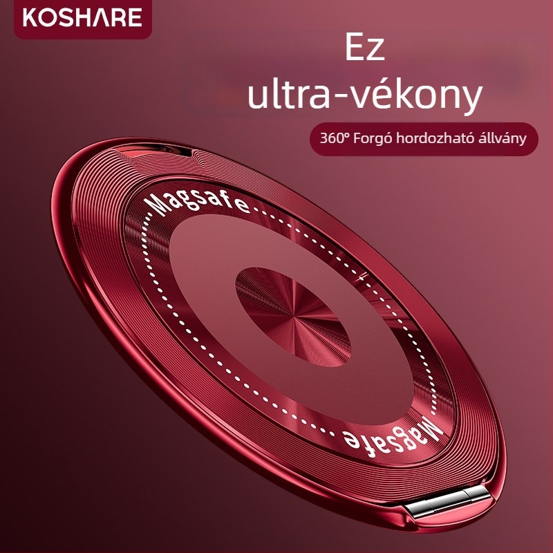 Összecsukható telefon-tartó mágneses szívóval, adhezív rögzítés, rezgésmentesítés, fém+ műanyag konstrukció, testreszabható, autóhoz, asztalhoz és otthonra