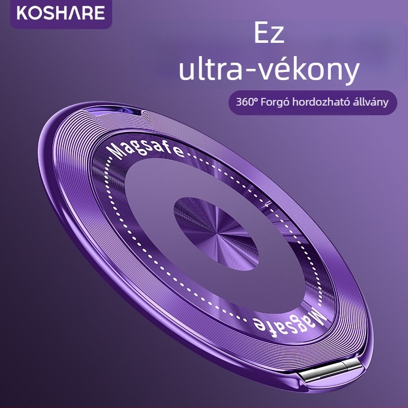 Összecsukható telefon-tartó mágneses szívóval, adhezív rögzítés, rezgésmentesítés, fém+ műanyag konstrukció, testreszabható, autóhoz, asztalhoz és otthonra
