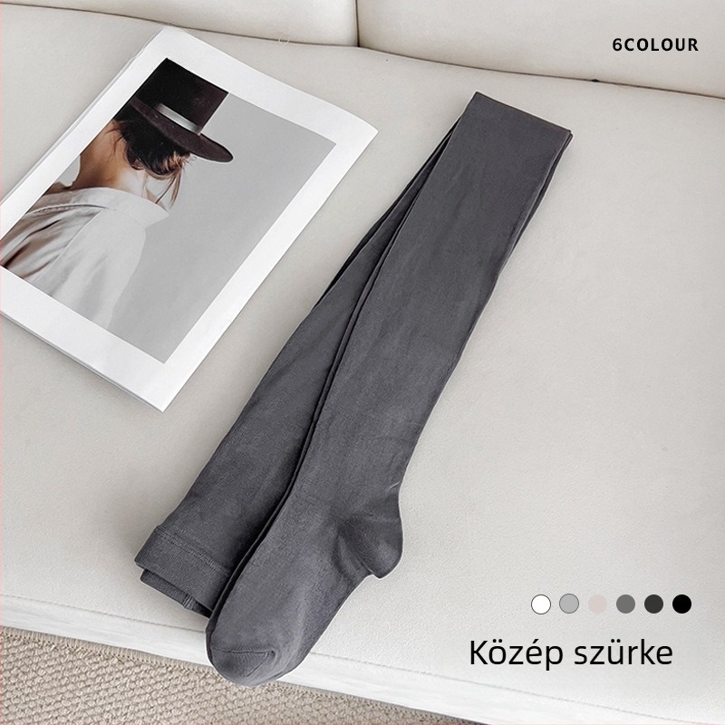 Lábfejes harisnya, 80–90% gyűrött pamut, egyszínű, őszi-téli, karcsúsító hatás