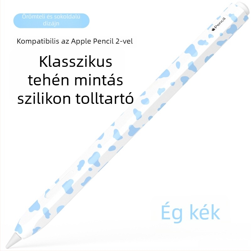 Silikonból készült védőtok Apple Pencil 2-höz, tehenmintás dizájnal — ütésálló, kopásálló és leesés elleni védelem