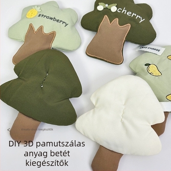 DIY ékszerkiegészítők – karikatúrafa motívum textilből, kézzel töltött pamut, kézzel készített, Ins stílus