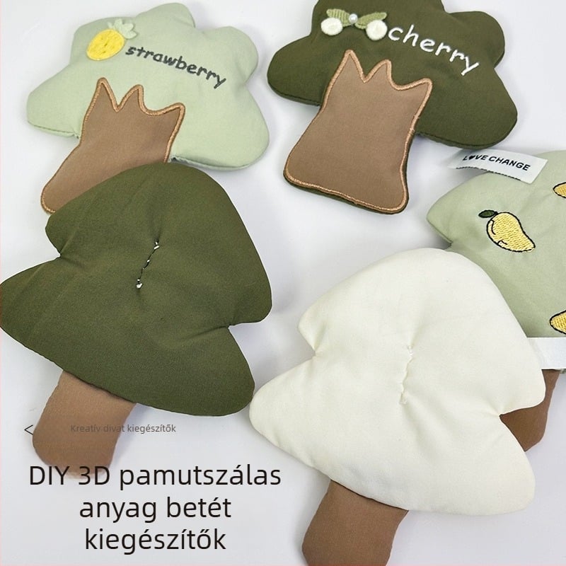 DIY ékszerkiegészítők – karikatúrafa motívum textilből, kézzel töltött pamut, kézzel készített, Ins stílus