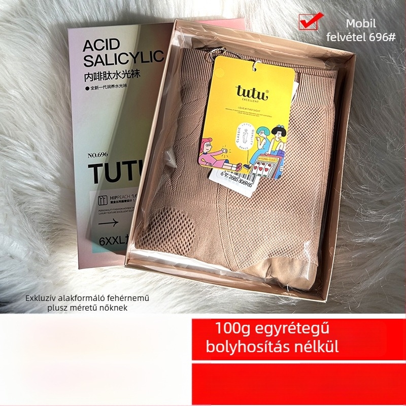 TUTU plusz méretű fényes harisnyanadrág haskontrollal és fenékemeléssel, 200 g, közepes vastagság