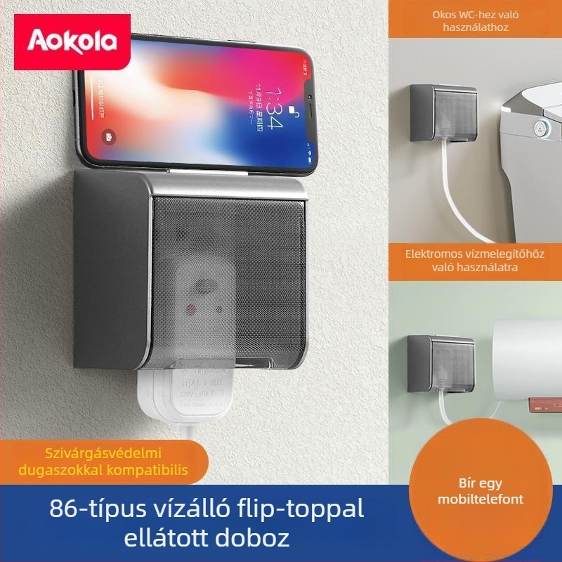 Csavaros típusú vízálló doboz intelligens vécé rosszul illesztett aljzathoz, védőfedél a vízleeresztő kapcsolóhoz