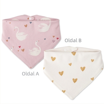 Bébi háromszög alakú bavéta, rajzfilm mintával, 95% feletti pamutból, vízálló, 0–1 éveseknek