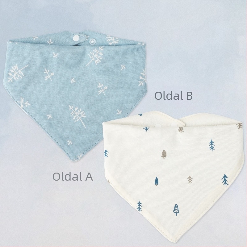 Bébi háromszög alakú bavéta, rajzfilm mintával, 95% feletti pamutból, vízálló, 0–1 éveseknek