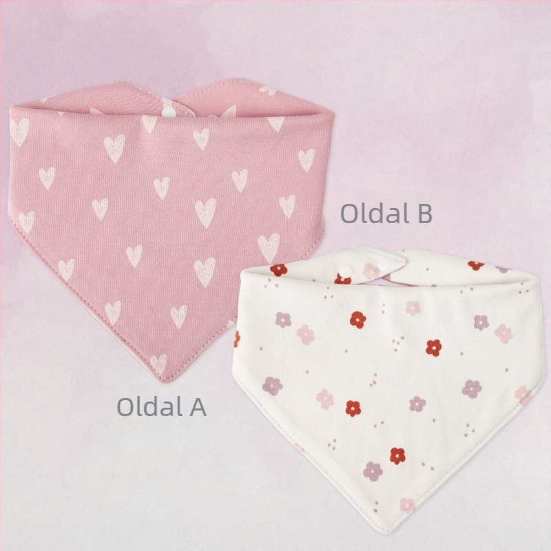 Bébi háromszög alakú bavéta, rajzfilm mintával, 95% feletti pamutból, vízálló, 0–1 éveseknek