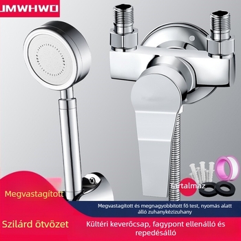 Zuhanyzó keverő szelep, réz test, kerámia korongos szelep, modell MZLY-01, DN15 csatlakozók, 0-99°C működési hőmérséklet