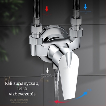 Zuhanyzó keverő szelep, réz test, kerámia korongos szelep, modell MZLY-01, DN15 csatlakozók, 0-99°C működési hőmérséklet