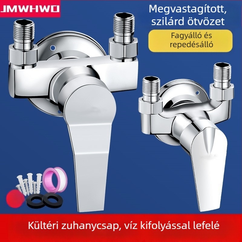 Zuhanyzó keverő szelep, réz test, kerámia korongos szelep, modell MZLY-01, DN15 csatlakozók, 0-99°C működési hőmérséklet