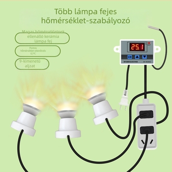 Csirke nevelő lámpa automata termosztáttal, állandó hőmérséklettel tenyésztő dobozban