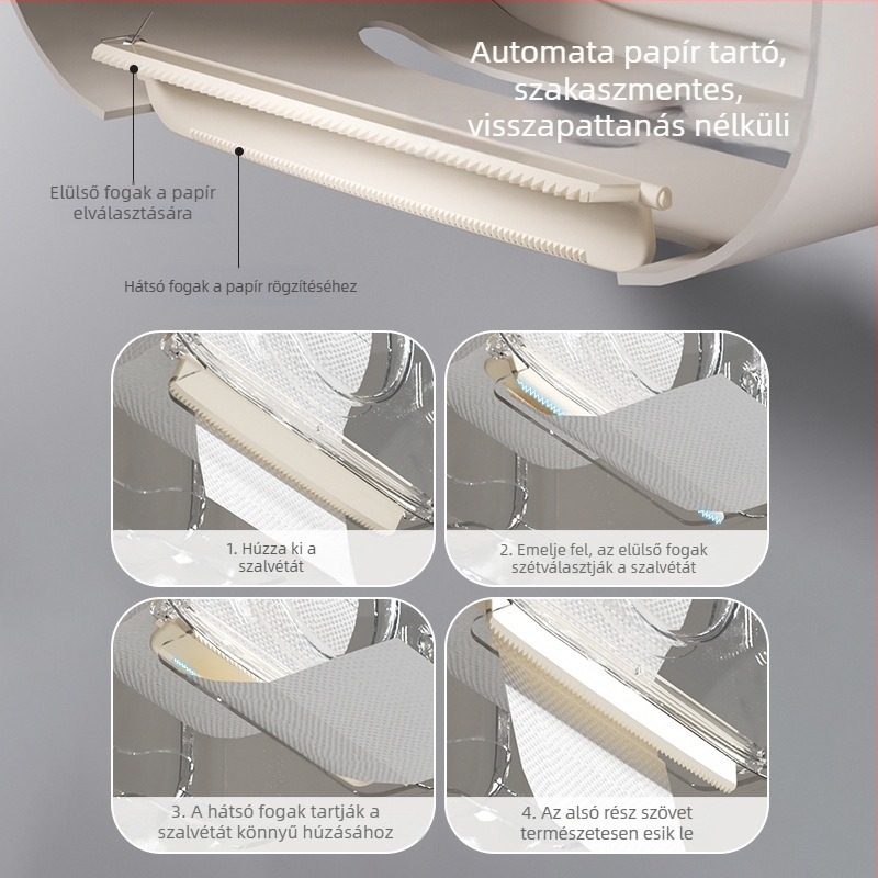 Fali toalettpapír-doboz és arc törölköző tároló, ovális alakú műanyag, modern minimalista stílus