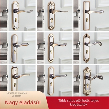 Hálószoba ajtó zárfogantyú, vasból készült, modern minimalist stílus (Modell: T201_, Alkalmazás: Hálószoba ajtó, Anyag: Vas)