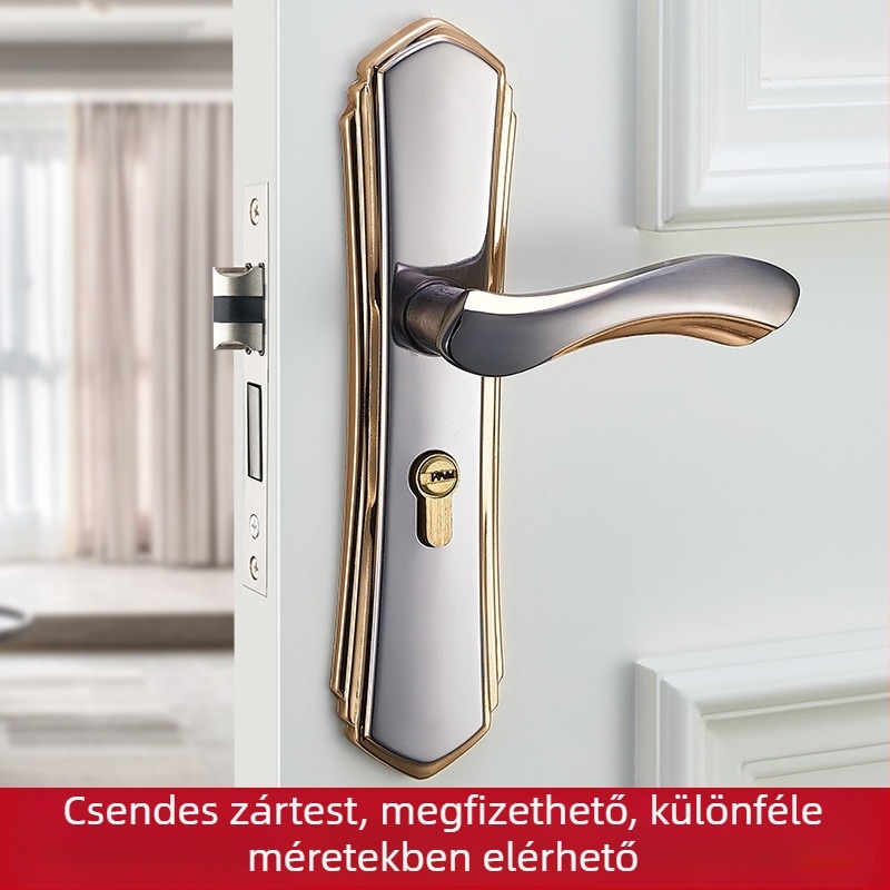 Hálószoba ajtó zárfogantyú, vasból készült, modern minimalist stílus (Modell: T201_, Alkalmazás: Hálószoba ajtó, Anyag: Vas)