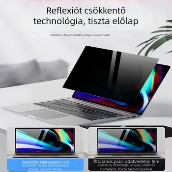 MacBook Air magánéletvédelmi kijelzőfilm, teljes ragasztású, 360°-os négy oldalról véd, PET háromrétegű szerkezet