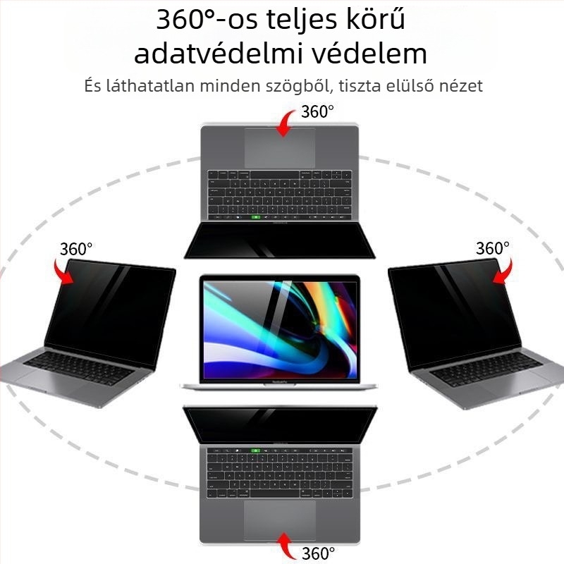 MacBook Air magánéletvédelmi kijelzőfilm, teljes ragasztású, 360°-os négy oldalról véd, PET háromrétegű szerkezet