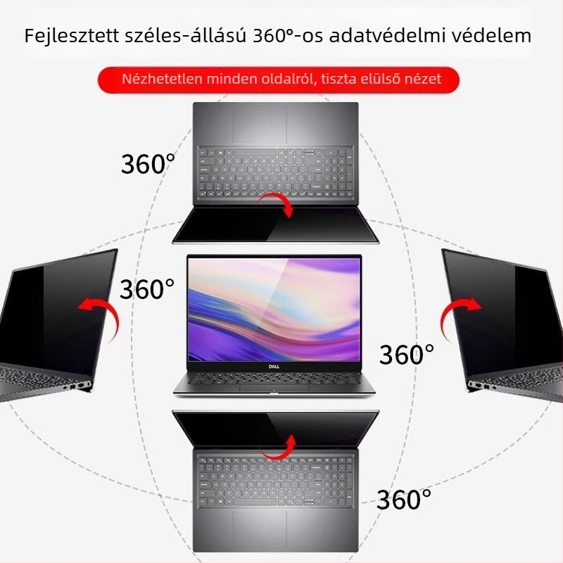 MacBook Air magánéletvédelmi kijelzőfilm, teljes ragasztású, 360°-os négy oldalról véd, PET háromrétegű szerkezet