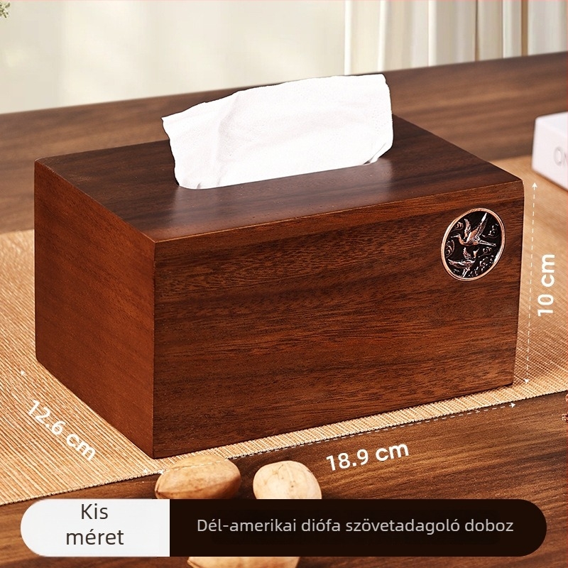 Diófából készült papírzsebkendő tartó – nagy modell, megfizethető luxus, többfunkciós, testreszabható