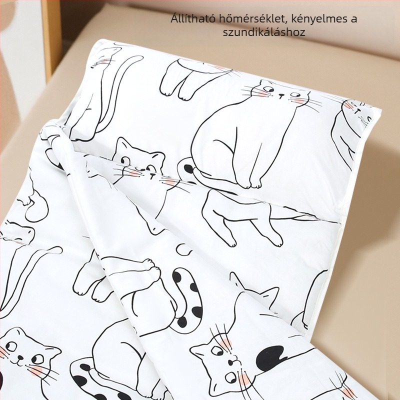Baba alvómatrac karikatúra mintával, hordozható boríték-stílusú alvó táska, anti-kick quilt, poliészter anyag, üreges pamut töltet