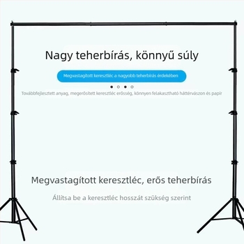 Fényképező hátteretartó állvány vastag keresztgerendával, állítható magasság 2,8 m-ig, hátteret fel lehet akasztani, zöld