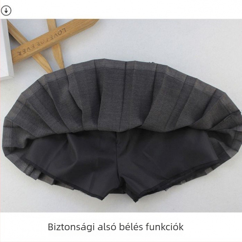 Lányoknak kollégiumi stílusú pliszírozott szoknya, 100% poliészter, 8 évesnél idősebbeknek