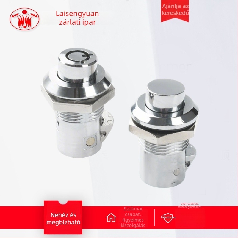 XAV35/XAV36 ajtózár, cilinderes nyelv forgó mechanizmus, rozsdamentes acél, tömeg 90 g, ipari szekrényekhez