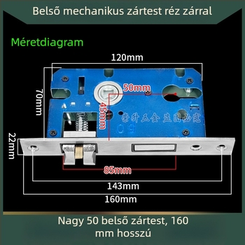 Beltéri ajtó fogantyúzár test | anyagok: rozsdamentes acél, vas, réz | beltéri használat | modern minimalista stílus | kulcsos zár