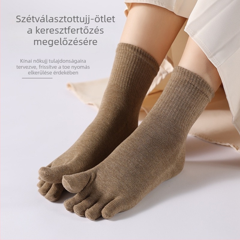 Női ötujjú zokni középmagas hosszúságú, pamut, dezodoráló, légáteresztő