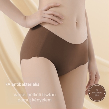 Sima varrás nélküli női alsónemű, 7A pamut, hosszított gáttájon, kényelmes jóga és edzéshez, középmagas derekú bikinid