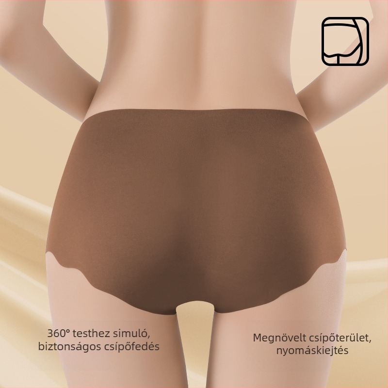 Sima varrás nélküli női alsónemű, 7A pamut, hosszított gáttájon, kényelmes jóga és edzéshez, középmagas derekú bikinid