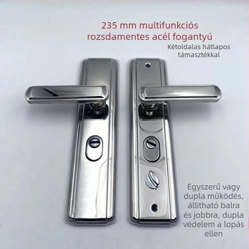 Rozsdamentes acél ajtókilincs, biztonsági zár, modell XJM01, modern minimalista stílus