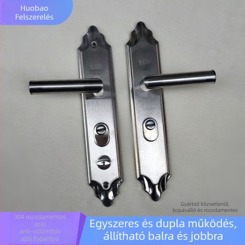 Bejárati ajtóhoz tervezett betörés elleni zár, rozsdamentes acél, Classic Pointed modell, modern egyszerű stílus