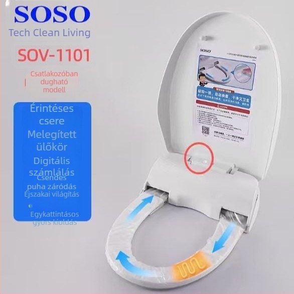 Melegített WC-ülőfedél, univerzális kompatibilitás, termosztatikus ülőpárna, modell 907, PP tábla, OEM