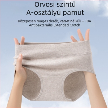 Női pamut bugyi középmagas derékkal, antibakteriális ágyéki terület, meghosszabbított ágyékhossz, 95–100% pamut, lélegző