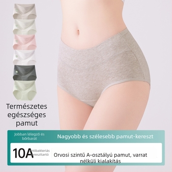 Női pamut bugyi középmagas derékkal, antibakteriális ágyéki terület, meghosszabbított ágyékhossz, 95–100% pamut, lélegző