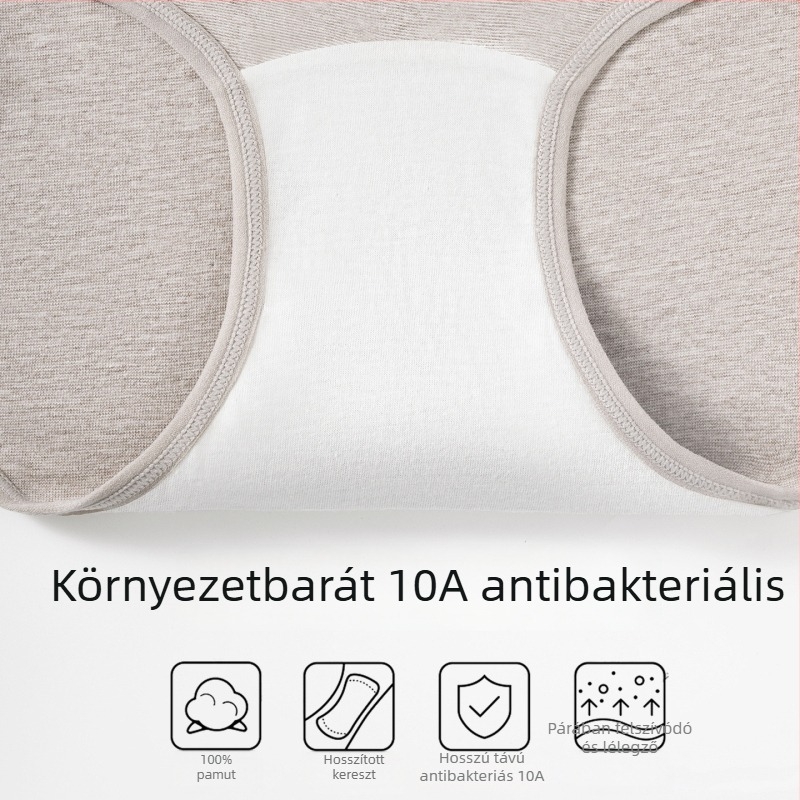 Női pamut bugyi középmagas derékkal, antibakteriális ágyéki terület, meghosszabbított ágyékhossz, 95–100% pamut, lélegző
