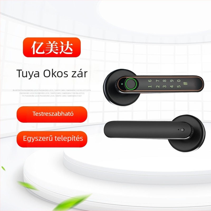 Yimeida Y198 Okos Elektronikus Ajtózár Bluetooth-szal, Jelszóval és Ujjlenyomattal Fa Ajtókhoz